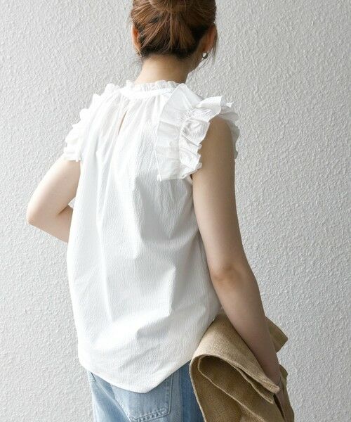 SHIPS / シップス シャツ・ブラウス | SHIPS any:〈洗濯機可能〉ミニサッカー フリル スタンドカラー シャツ ブラウス | 詳細6