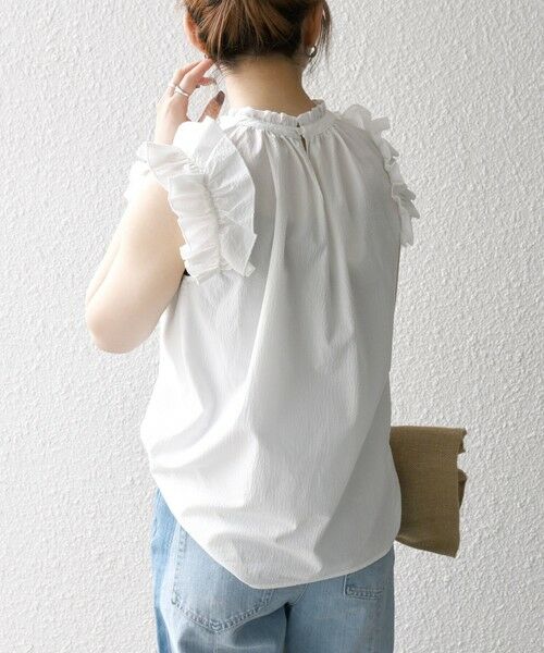 SHIPS / シップス シャツ・ブラウス | SHIPS any:〈洗濯機可能〉ミニサッカー フリル スタンドカラー シャツ ブラウス | 詳細7