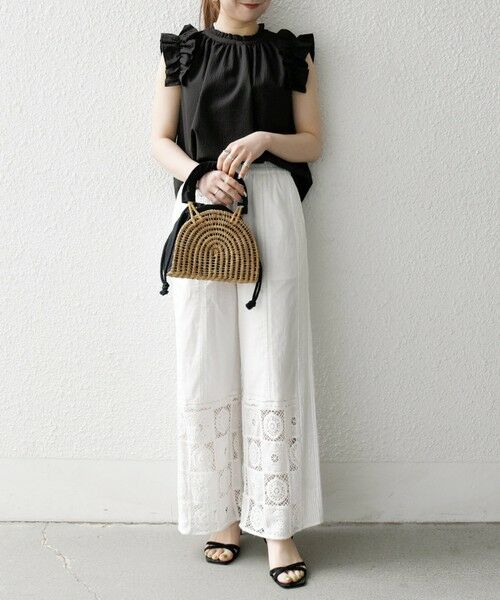 SHIPS / シップス シャツ・ブラウス | SHIPS any:〈洗濯機可能〉ミニサッカー フリル スタンドカラー シャツ ブラウス | 詳細25