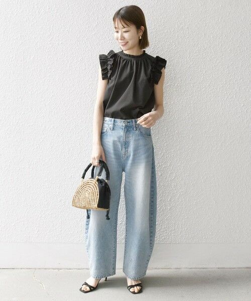 SHIPS / シップス シャツ・ブラウス | SHIPS any:〈洗濯機可能〉ミニサッカー フリル スタンドカラー シャツ ブラウス | 詳細28