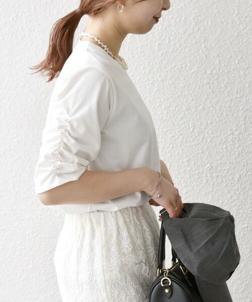 SHIPS / シップス Tシャツ | SHIPS any:〈UVカット/接触冷感/吸水速乾/洗濯機可能〉USAコットン ギャザー TEE | 詳細7