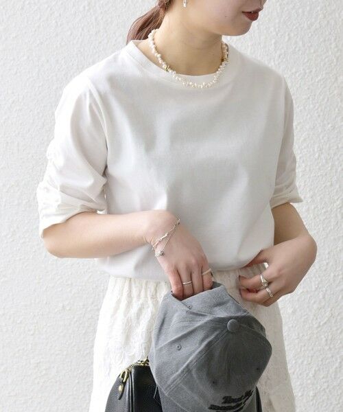 SHIPS / シップス Tシャツ | SHIPS any:〈UVカット/接触冷感/吸水速乾/洗濯機可能〉USAコットン ギャザー TEE | 詳細8