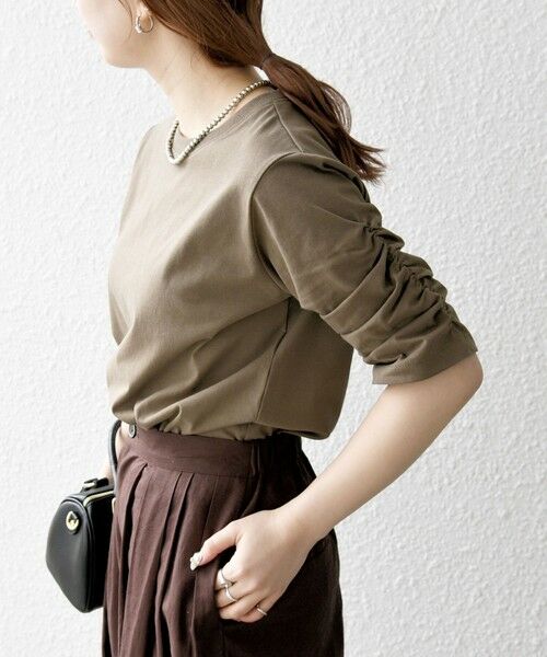 SHIPS / シップス Tシャツ | SHIPS any:〈UVカット/接触冷感/吸水速乾/洗濯機可能〉USAコットン ギャザー TEE | 詳細15