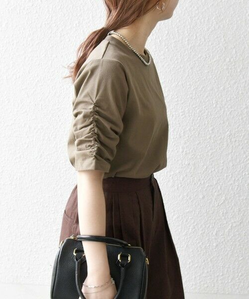 SHIPS / シップス Tシャツ | SHIPS any:〈UVカット/接触冷感/吸水速乾/洗濯機可能〉USAコットン ギャザー TEE | 詳細17