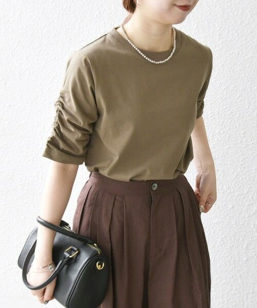 SHIPS / シップス Tシャツ | SHIPS any:〈UVカット/接触冷感/吸水速乾/洗濯機可能〉USAコットン ギャザー TEE | 詳細18