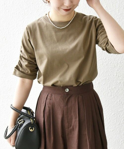 SHIPS / シップス Tシャツ | SHIPS any:〈UVカット/接触冷感/吸水速乾/洗濯機可能〉USAコットン ギャザー TEE | 詳細19