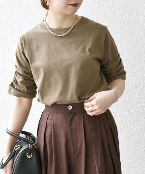 SHIPS / シップス Tシャツ | SHIPS any:〈UVカット/接触冷感/吸水速乾/洗濯機可能〉USAコットン ギャザー TEE | 詳細20