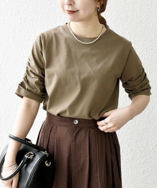 SHIPS / シップス Tシャツ | SHIPS any:〈UVカット/接触冷感/吸水速乾/洗濯機可能〉USAコットン ギャザー TEE | 詳細21