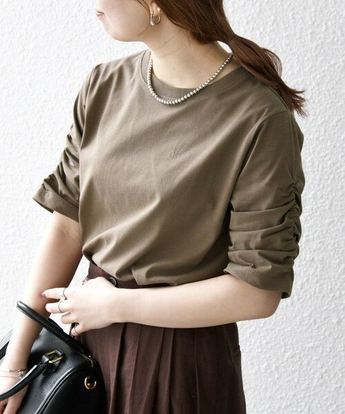 SHIPS for women/シップスウィメン 《予約》SHIPS any:〈洗濯機可能〉USAコットン シャーリング スリーブ TEE カーキ ONE SIZE SHIPS for women/シップスウィメン 《予約》SHIPS any:〈洗濯機可能〉USAコットン シャーリング スリーブ TEE カーキ ONE SIZE