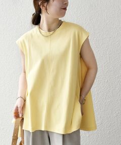 SHIPS / シップス カットソー | 《一部追加予約》SHIPS any:〈接触冷感/汗染み防止加工/洗濯機可能〉Aライン フレンチスリーブ TEE