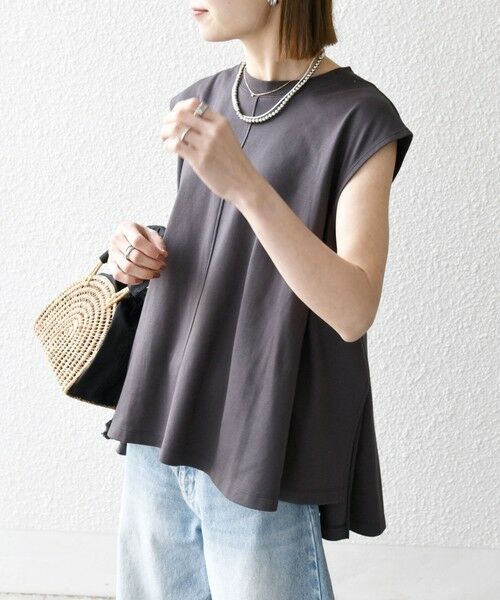 SHIPS / シップス カットソー | SHIPS any:〈接触冷感/汗染み防止加工/洗濯機可能〉Aライン フレンチスリーブ TEE | 詳細29