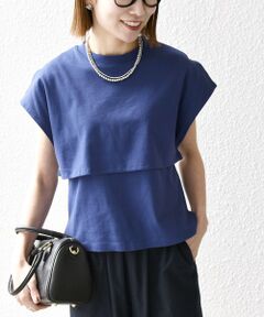SHIPS / シップス カットソー | SHIPS any:〈接触冷感/汗染み防止加工/洗濯機可能〉レイヤード フレンチスリーブ TEE