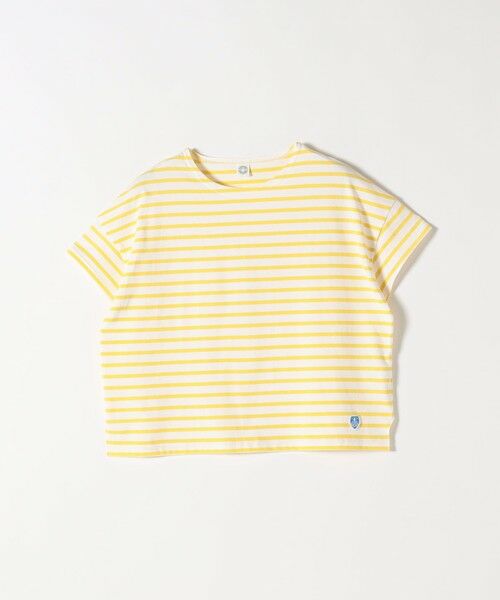 SHIPS for women/シップスウィメン ORCIVAL:〈手洗い可能〉マリンボーダー ボックス ショートスリーブ TEE イエロー ONE SIZE SHIPS for women/シップスウィメン ORCIVAL:〈手洗い可能〉マリンボーダー ボックス ショートスリーブ TEE イエロー ONE SIZE