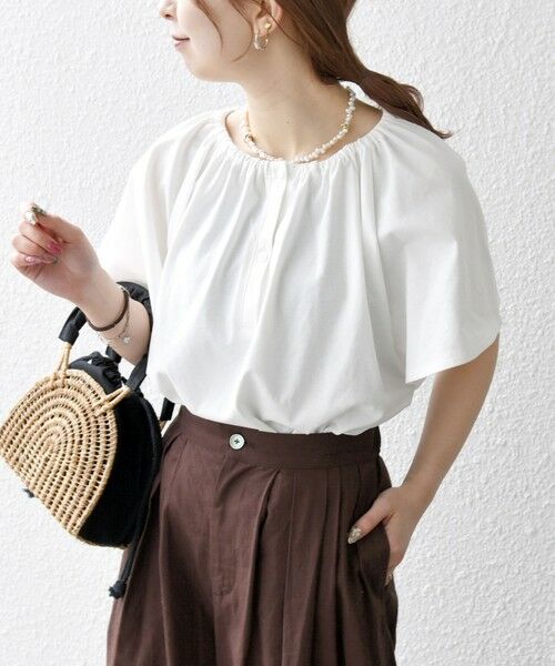 SHIPS / シップス Tシャツ | SHIPS any:〈UVカット/接触冷感/吸水速乾/洗濯機可能〉USAコットン フレア TEE | 詳細10