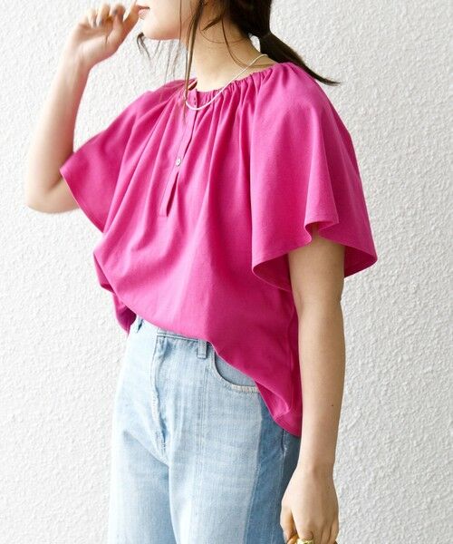 SHIPS / シップス Tシャツ | SHIPS any:〈UVカット/接触冷感/吸水速乾/洗濯機可能〉USAコットン フレア TEE | 詳細25