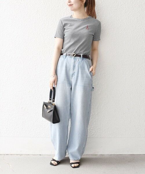 SHIPS / シップス Tシャツ | 【SHIPS any別注】PETIT BATEAU: ロゴ プリント コンパクト ボーダー TEE 25SS | 詳細1