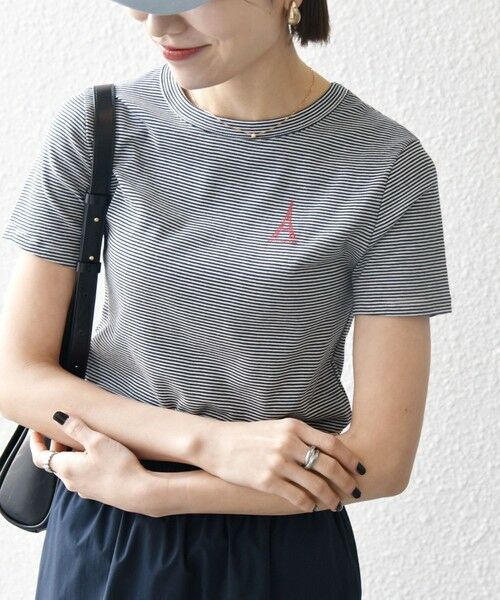 SHIPS / シップス Tシャツ | 【SHIPS any別注】PETIT BATEAU: ロゴ プリント コンパクト ボーダー TEE 25SS | 詳細10