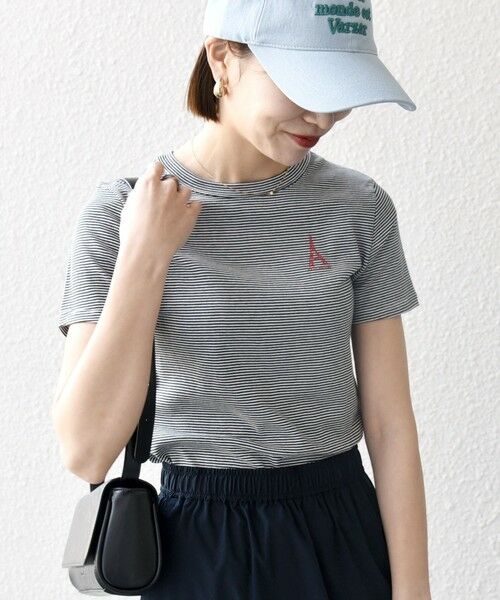 SHIPS / シップス Tシャツ | 【SHIPS any別注】PETIT BATEAU: ロゴ プリント コンパクト ボーダー TEE 25SS | 詳細11