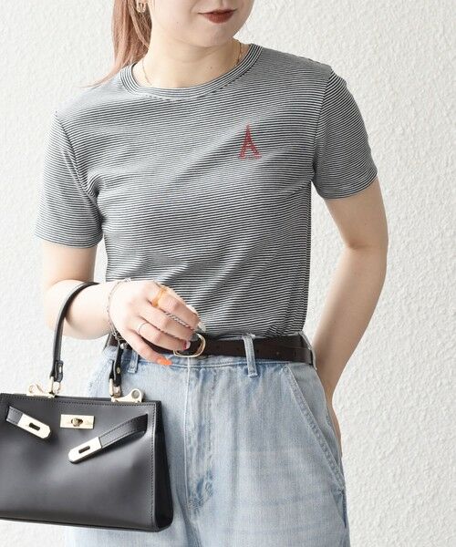 SHIPS / シップス Tシャツ | 【SHIPS any別注】PETIT BATEAU: ロゴ プリント コンパクト ボーダー TEE 25SS | 詳細7