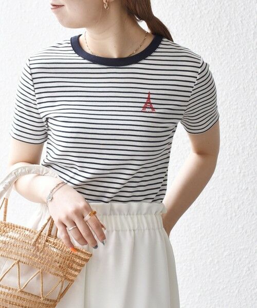 SHIPS / シップス Tシャツ | 【SHIPS any別注】PETIT BATEAU: ロゴ プリント コンパクト ボーダー TEE 25SS | 詳細16