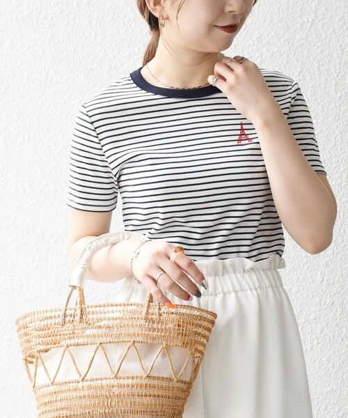 SHIPS / シップス Tシャツ | 【SHIPS any別注】PETIT BATEAU: ロゴ プリント コンパクト ボーダー TEE 25SS | 詳細17