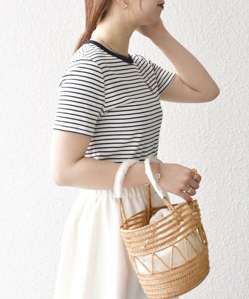 SHIPS / シップス Tシャツ | 【SHIPS any別注】PETIT BATEAU: ロゴ プリント コンパクト ボーダー TEE 25SS | 詳細20