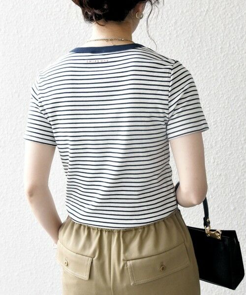 SHIPS / シップス Tシャツ | 【SHIPS any別注】PETIT BATEAU: ロゴ プリント コンパクト ボーダー TEE 25SS | 詳細25