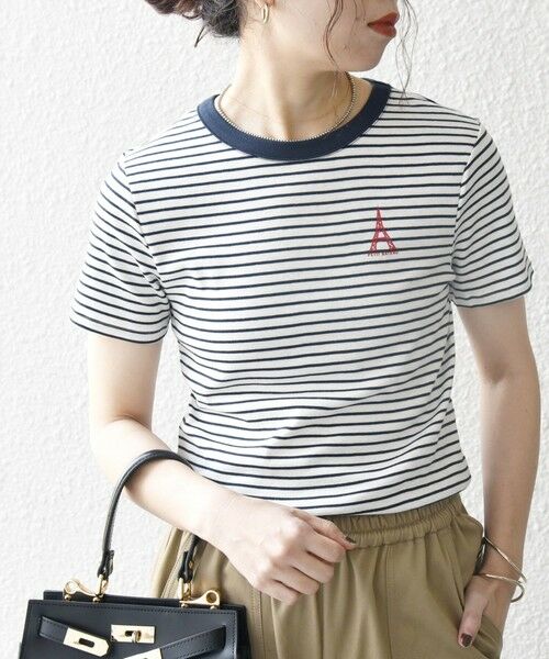 SHIPS / シップス Tシャツ | 【SHIPS any別注】PETIT BATEAU: ロゴ プリント コンパクト ボーダー TEE 25SS | 詳細28