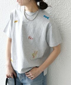 SHIPS / シップス Tシャツ | 【SHIPS any別注】Collegiate Pacific:〈洗濯機可能〉V ガゼット プリント & 刺繍 Tシャツ 25SS