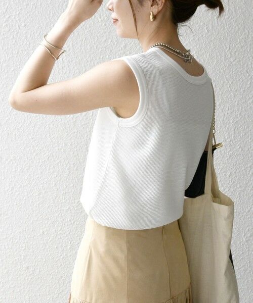 SHIPS / シップス タンクトップ | SHIPS any:〈洗濯機可能〉ワッフル ヘンリーネック 2WAY ノースリーブ TEE | 詳細4