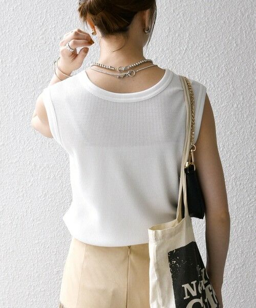 SHIPS / シップス タンクトップ | SHIPS any:〈洗濯機可能〉ワッフル ヘンリーネック 2WAY ノースリーブ TEE | 詳細5