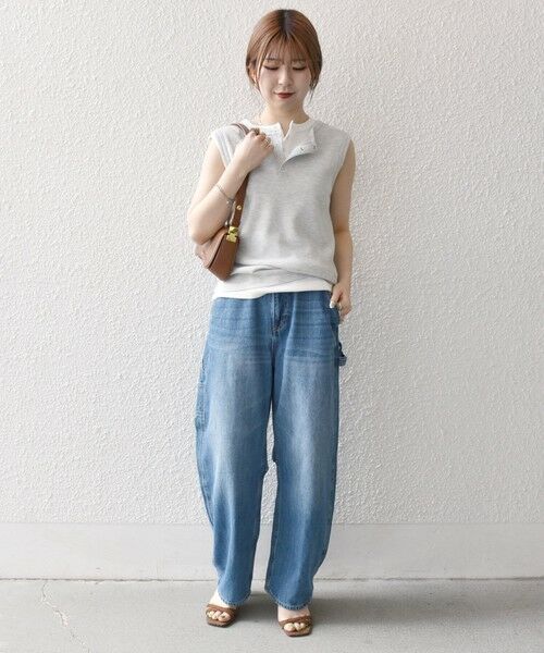 SHIPS / シップス タンクトップ | SHIPS any:〈洗濯機可能〉ワッフル ヘンリーネック 2WAY ノースリーブ TEE | 詳細12