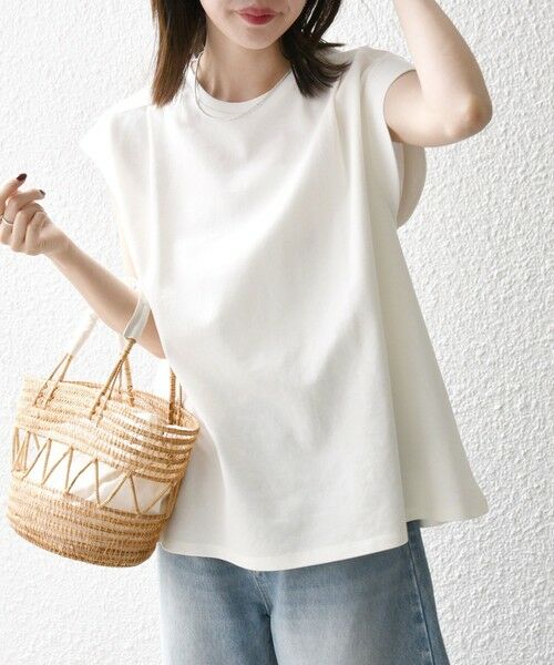 SHIPS for women/シップスウィメン 《予約》SHIPS any:〈多機能/洗濯機可能〉カノコ ショルダータック フレンチ TEE ホワイト ONE SIZE SHIPS for women/シップスウィメン 《予約》SHIPS any:〈多機能/洗濯機可能〉カノコ ショルダータック フレンチ TEE ホワイト ONE SIZE