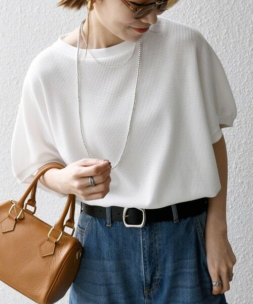 SHIPS / シップス Tシャツ | SHIPS any:〈洗濯機可能〉ワッフル ワイド コクーン ドルマン TEE | 詳細8