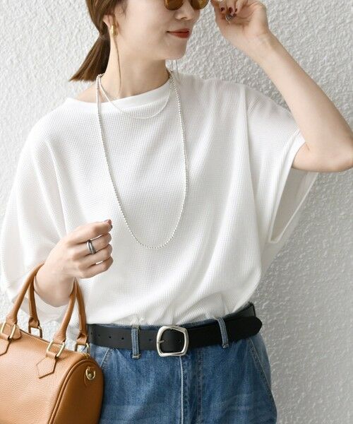 SHIPS for women/シップスウィメン 《予約》SHIPS any:〈洗濯機可能〉ワッフル ワイド コクーン ドルマン TEE ホワイト ONE SIZE SHIPS for women/シップスウィメン 《予約》SHIPS any:〈洗濯機可能〉ワッフル ワイド コクーン ドルマン TEE ホワイト ONE SIZE