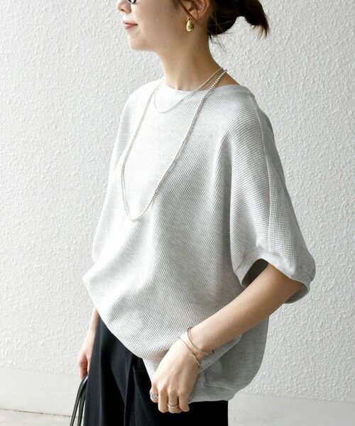 SHIPS / シップス Tシャツ | SHIPS any:〈洗濯機可能〉ワッフル ワイド コクーン ドルマン TEE | 詳細22