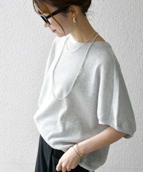 SHIPS for women/シップスウィメン 《予約》SHIPS any:〈洗濯機可能〉ワッフル ワイド コクーン ドルマン TEE ライトグレー ONE SIZE SHIPS for women/シップスウィメン 《予約》SHIPS any:〈洗濯機可能〉ワッフル ワイド コクーン ドルマン TEE ライトグレー ONE SIZE