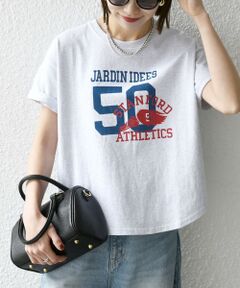 SHIPS / シップス Tシャツ | 【SHIPS any別注】KNiTS:〈洗濯機可能〉ラウンドヘム プリント ショート TEE