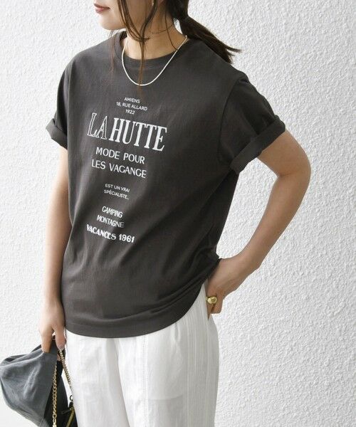 SHIPS for women/シップスウィメン 《一部追加予約》【SHIPS any別注】La Hutte:〈洗濯機可能〉ロゴ プリント TEE ブラック ONE SIZE SHIPS for women/シップスウィメン 《一部追加予約》【SHIPS any別注】La Hutte:〈洗濯機可能〉ロゴ プリント TEE ブラック ONE SIZE