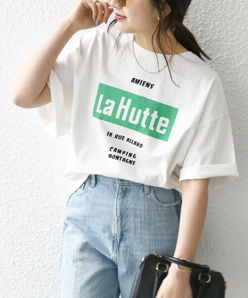SHIPS for women/シップスウィメン 《予約》【SHIPS any別注】La Hutte:〈洗濯機可能〉ロゴ プリント ルーズ TEE ホワイト ONE SIZE SHIPS for women/シップスウィメン 《予約》【SHIPS any別注】La Hutte:〈洗濯機可能〉ロゴ プリント ルーズ TEE ホワイト ONE SIZE