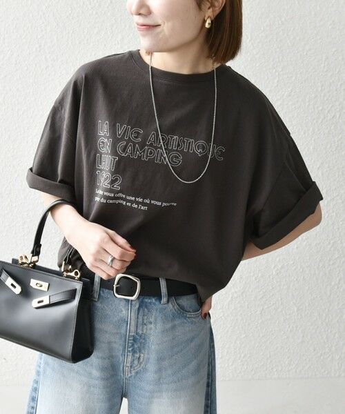 SHIPS / シップス Tシャツ | 【SHIPS any別注】La Hutte:〈洗濯機可能〉ロゴ プリント ルーズ TEE | 詳細12