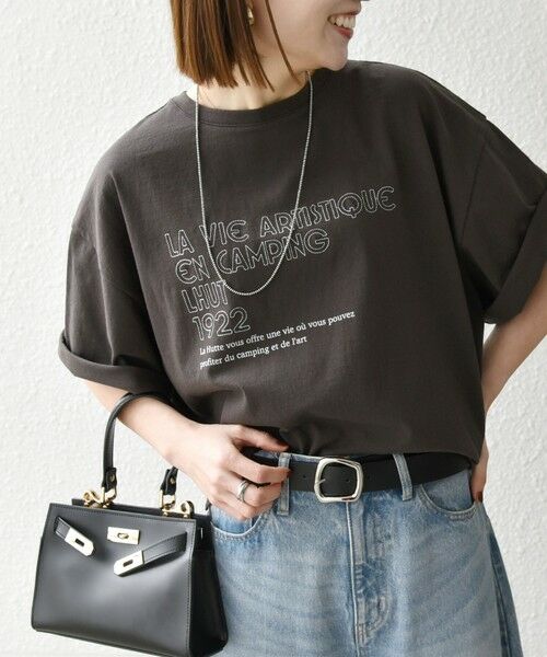 SHIPS for women/シップスウィメン 《予約》【SHIPS any別注】La Hutte:〈洗濯機可能〉ロゴ プリント ルーズ TEE ブラック ONE SIZE SHIPS for women/シップスウィメン 《予約》【SHIPS any別注】La Hutte:〈洗濯機可能〉ロゴ プリント ルーズ TEE ブラック ONE SIZE