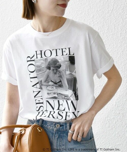 SHIPS for women/シップスウィメン 《予約》GOOD ROCK SPEED:〈洗濯機可能〉LIFE PC フォト ロゴ プリント TEE ホワイト系2 ONE SIZE SHIPS for women/シップスウィメン 《予約》GOOD ROCK SPEED:〈洗濯機可能〉LIFE PC フォト ロゴ プリント TEE ホワイト系2 ONE SIZE