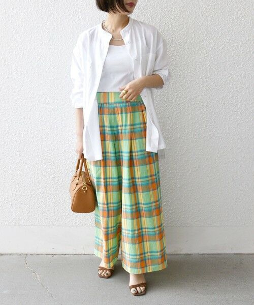 SHIPS / シップス その他パンツ | SHIPS any:〈洗濯機可能〉マドラス チェック タック フレア パンツ | 詳細1