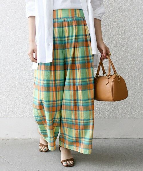 SHIPS / シップス その他パンツ | SHIPS any:〈洗濯機可能〉マドラス チェック タック フレア パンツ | 詳細3