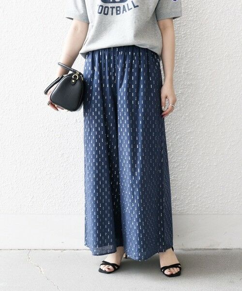SHIPS for women/シップスウィメン SHIPS any:〈洗濯機可能〉ラメ ドビー ギャザー ワイド パンツ ネイビー ONE SIZE SHIPS for women/シップスウィメン SHIPS any:〈洗濯機可能〉ラメ ドビー ギャザー ワイド パンツ ネイビー ONE SIZE