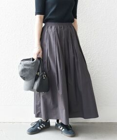 SHIPS / シップス ロング・マキシ丈スカート | SHIPS any:〈洗濯機可能〉ポプリン タック フレア ギャザー スカート