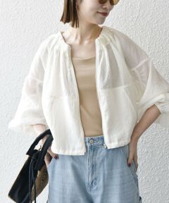 SHIPS / シップス ブルゾン | SHIPS any:〈手洗い可能〉シアー ギャザー ドロスト ブルゾン