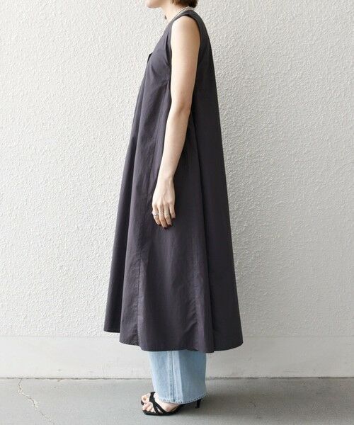 SHIPS / シップス ロング・マキシ丈ワンピース | SHIPS any:〈洗濯機可能〉ポプリン Vネック Aライン ノースリーブ ワンピース | 詳細14