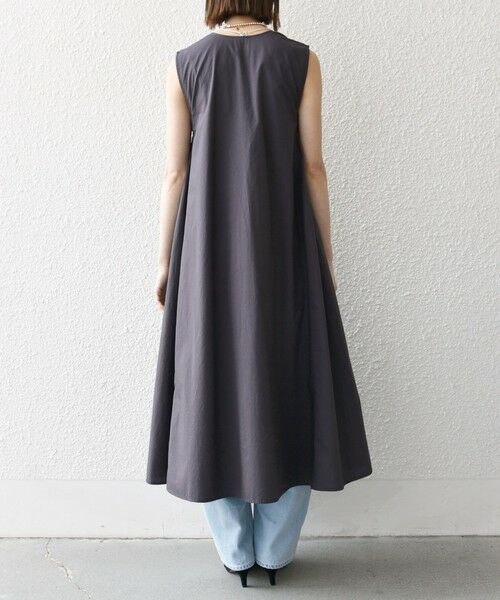 SHIPS / シップス ロング・マキシ丈ワンピース | SHIPS any:〈洗濯機可能〉ポプリン Vネック Aライン ノースリーブ ワンピース | 詳細15